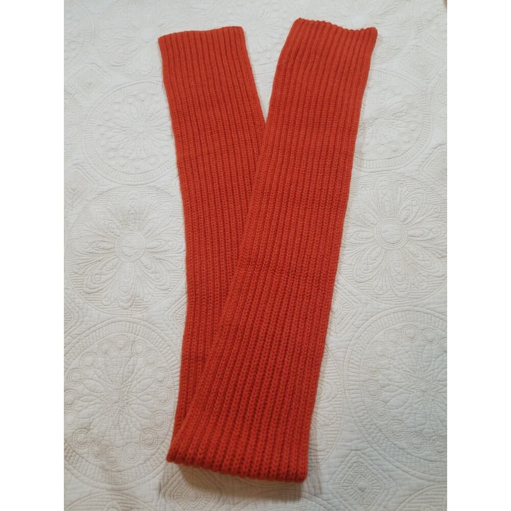 Corgi Knitwear Orange Ribbed Scarf Handmade in Wales UK Wool Knit